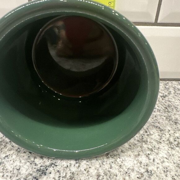 Longaberger Pottery  Green Woven Traditions 1-Pint Crock  3 1/2 x 4 1/2" Country - Picture 4 of 10